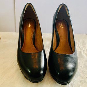 Clarks Delsie Bliss Pumps, Black Leather, 7.5